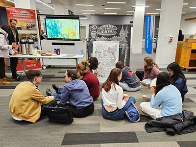 Image of students at the colour in cafe
