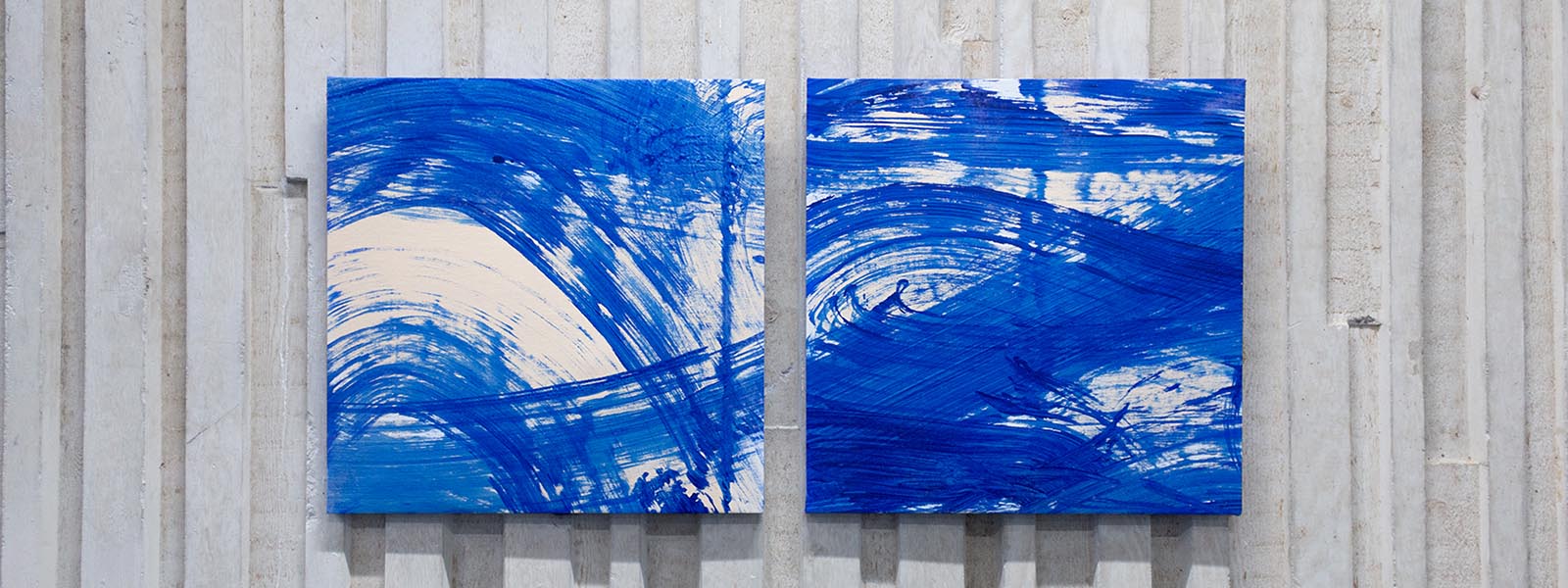 Two canvases from the Traces exhibition