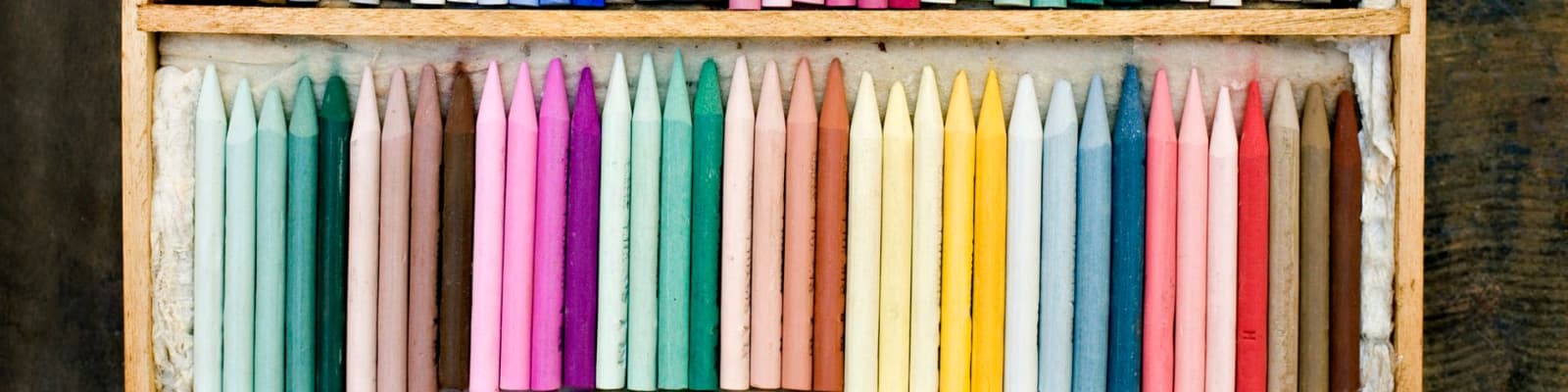 Image of multicoloured pastel crayons