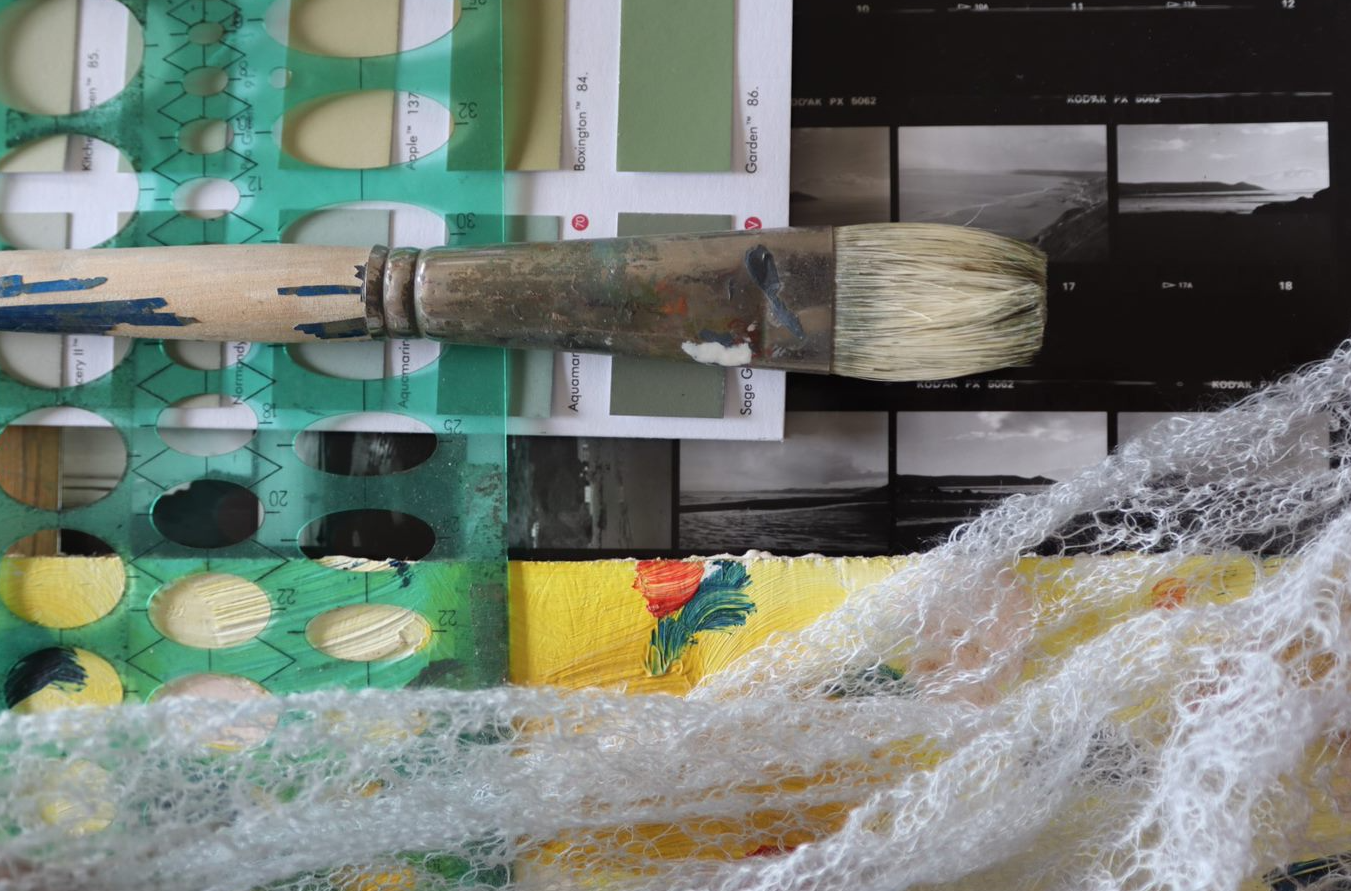 paintbrush and lace