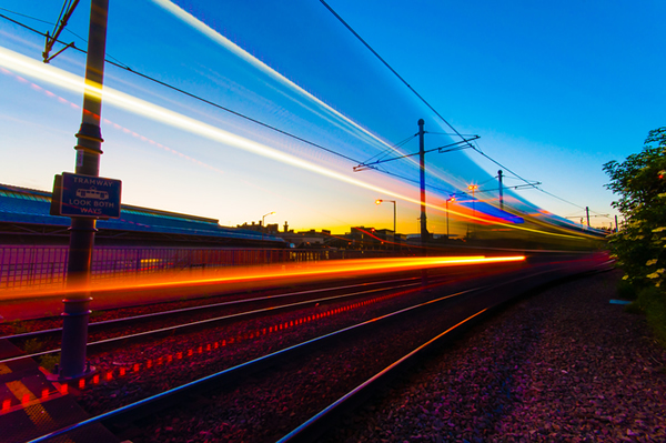 Railways rails and lights