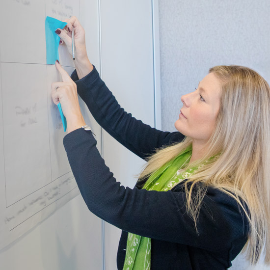 Delegate during a programme workshop