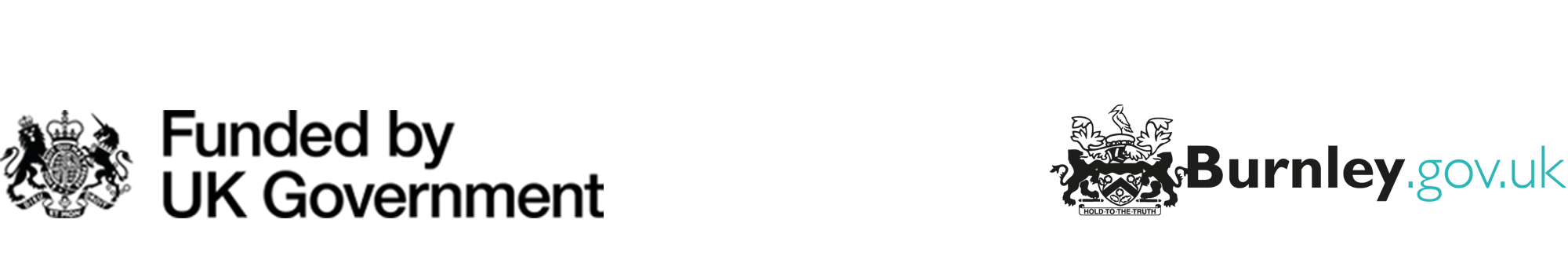 Good Growth Burnley partner logos which include: Funded by UK Government and Burnley Council