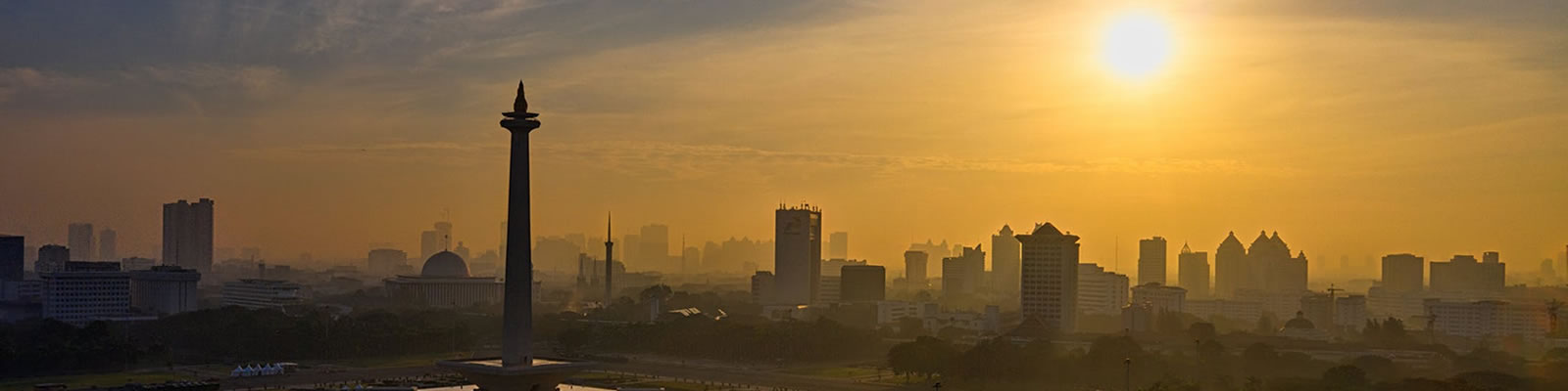 Indonesia skyline at sunset