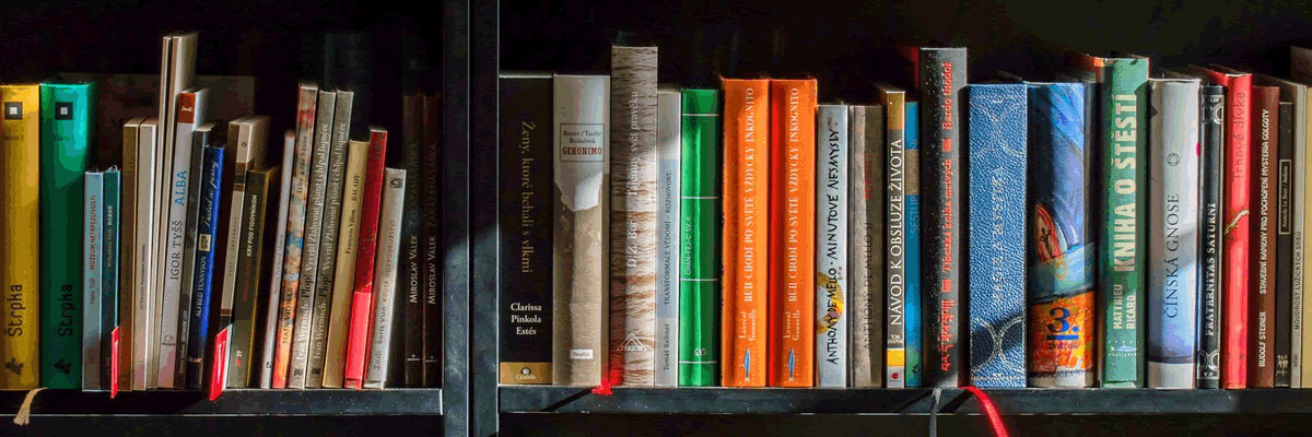 A bookshelf full of books