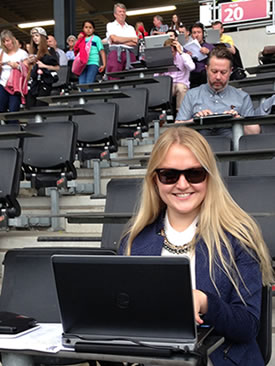 Sissel  at the Wembley Media Desk