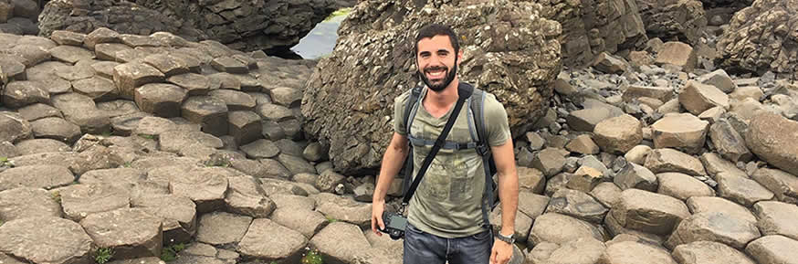 Elie visiting the Giant's Causeway in Northern Ireland