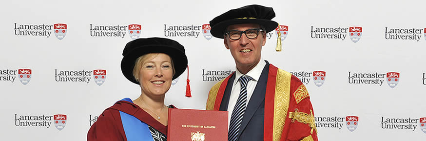 Gillian Tett accepting her degree.