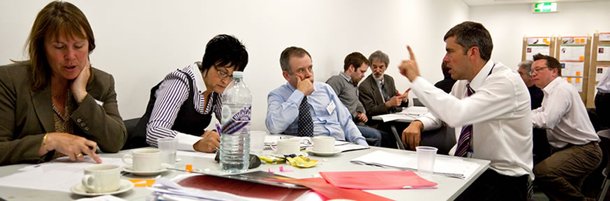 Businesspeople at a workshop
