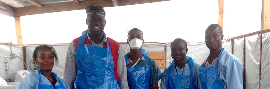 David Otieno and his team in Liberia