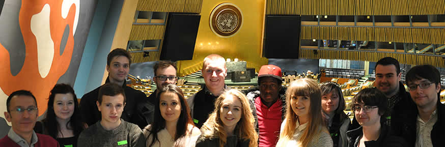 Students visited the UN building during the trip