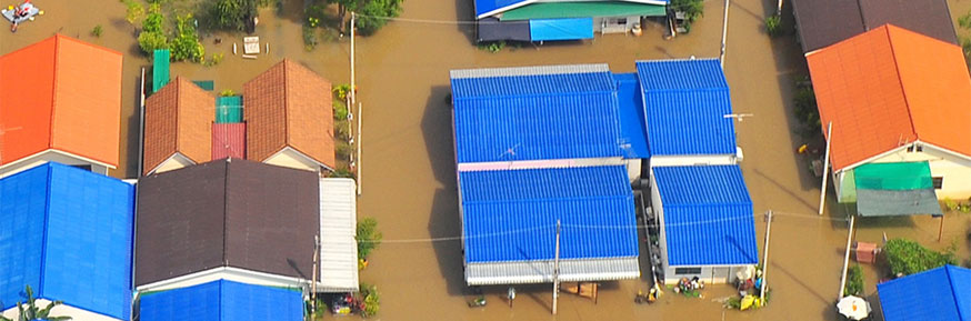 Flooded village