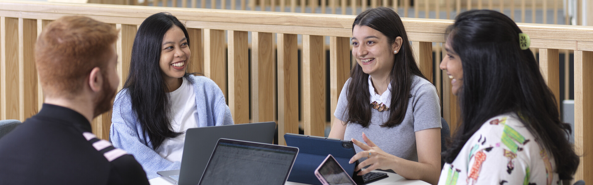 Four students in conversation