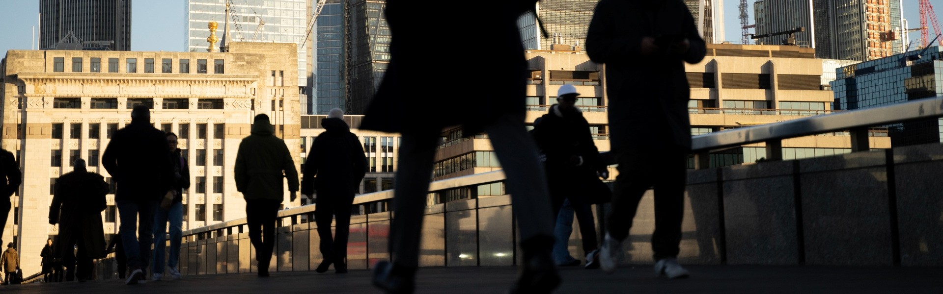 Commuters walking to work