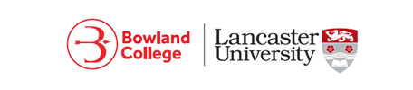 Lockup Bowland College logo with University logo