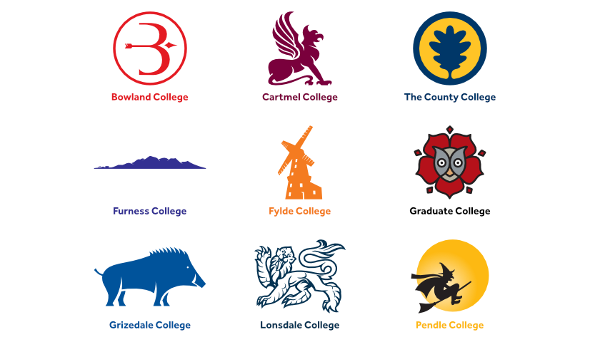Colour versions of the 9 college logos.