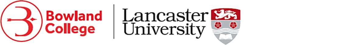 Lockup Bowland College logo with University logo