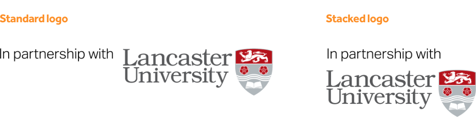 A demonstration of the standard and stacked versions of the Lancaster University Leipzig logos.