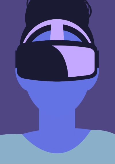 Woman wearing VR headset