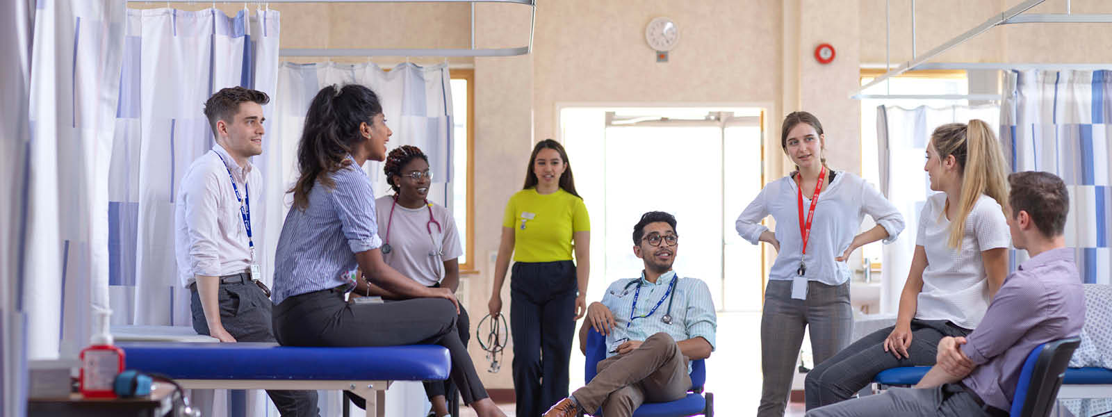 Image of a group of medical students on placement in a hospital