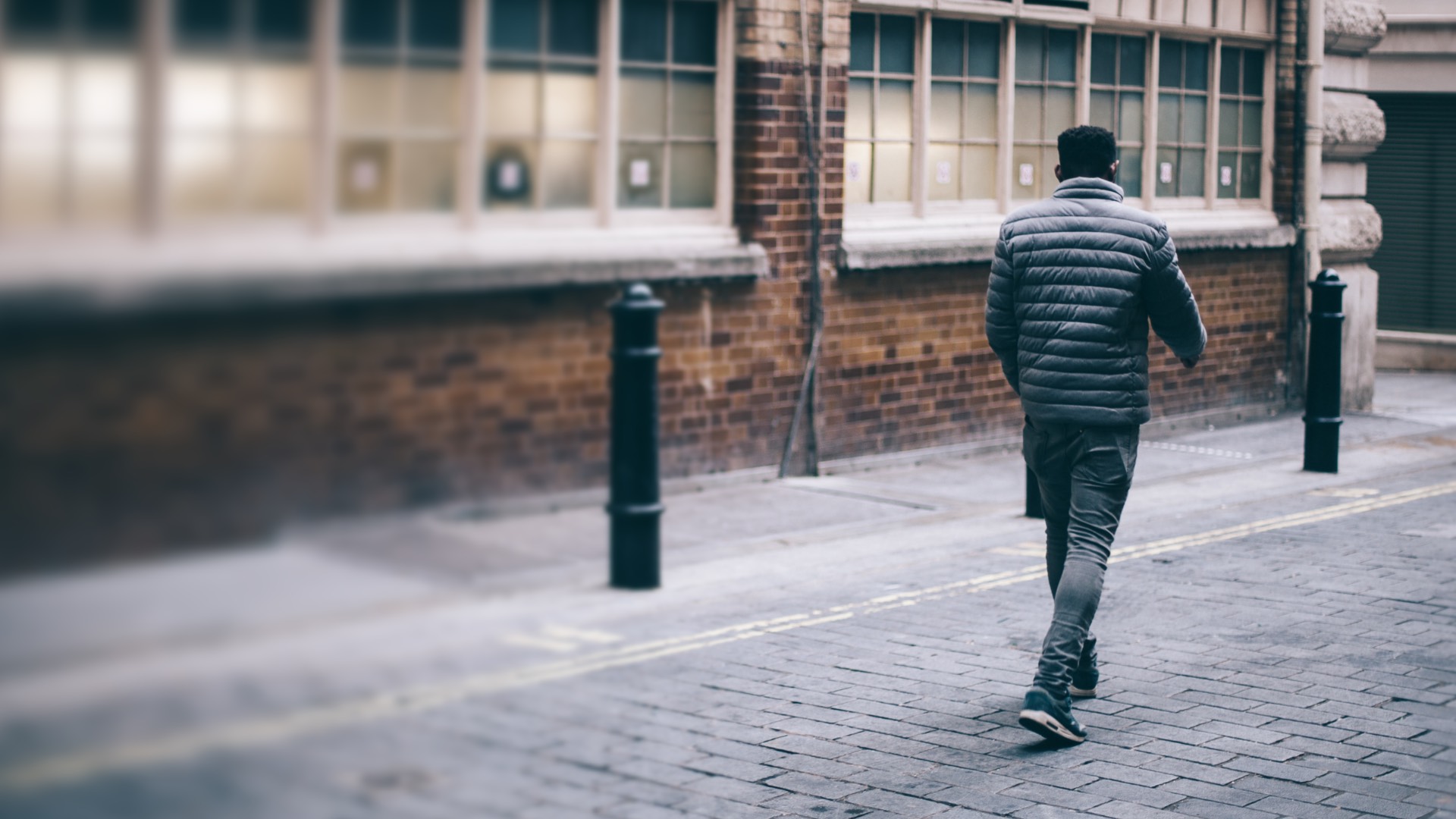 A person walking down the street