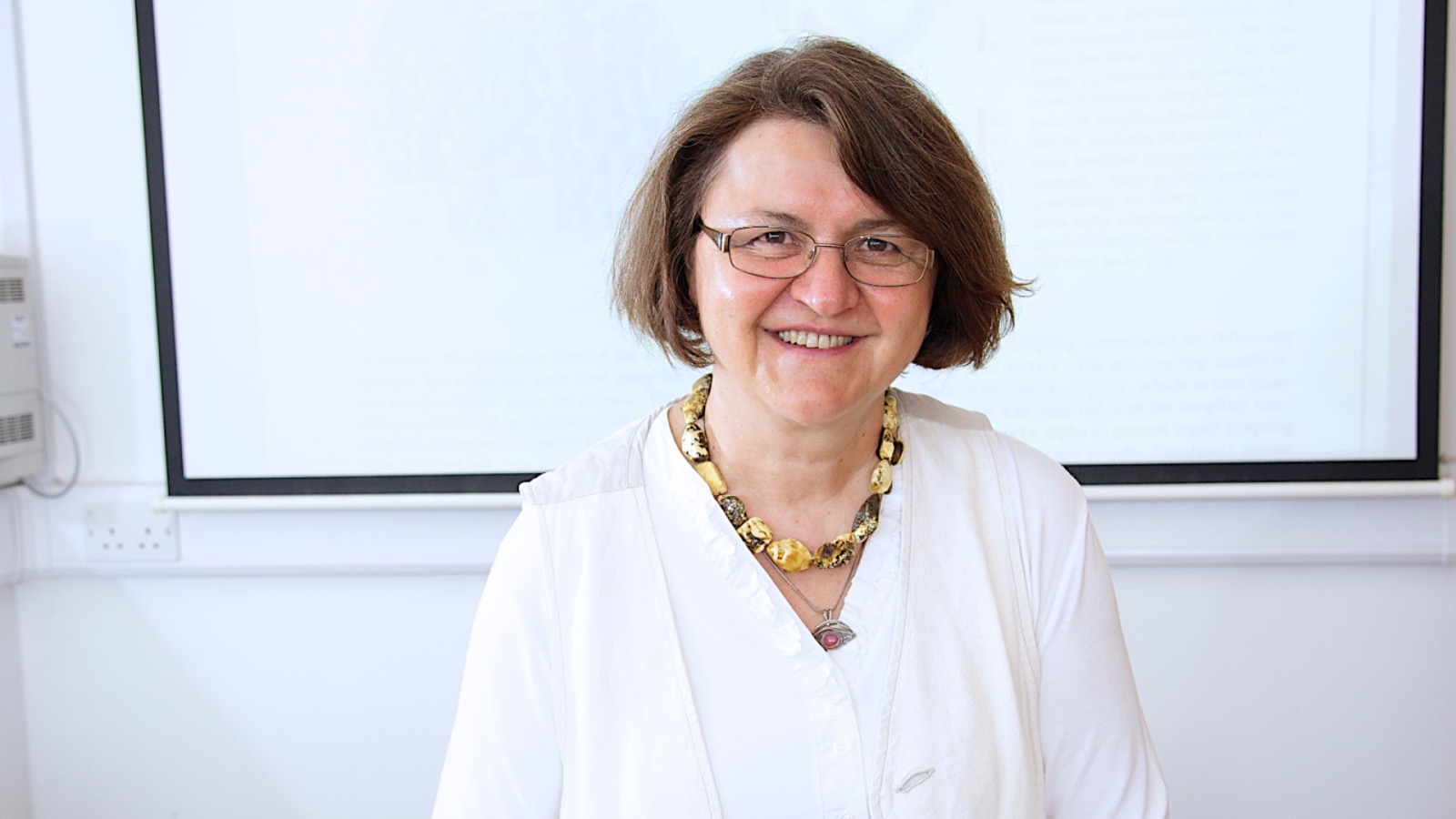 Professor Aneta Stefanovska in a classroom