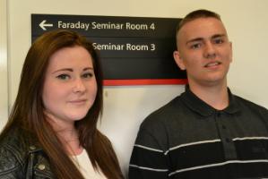 School students Katie O’Donoghue and Benji Crossley from Heysham High School 