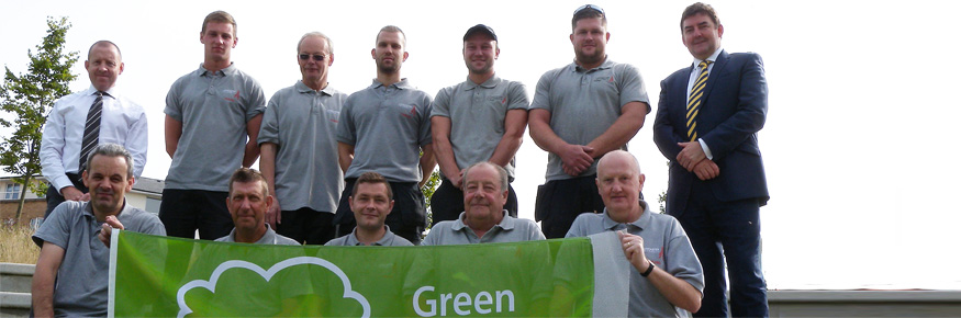 Picture shows team being presented with Green Flag Award