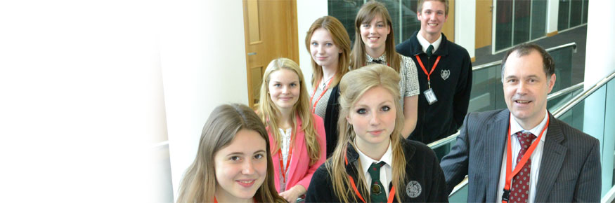 Vice Chancellor of Lancaster University Professor Mark E. Smith and students