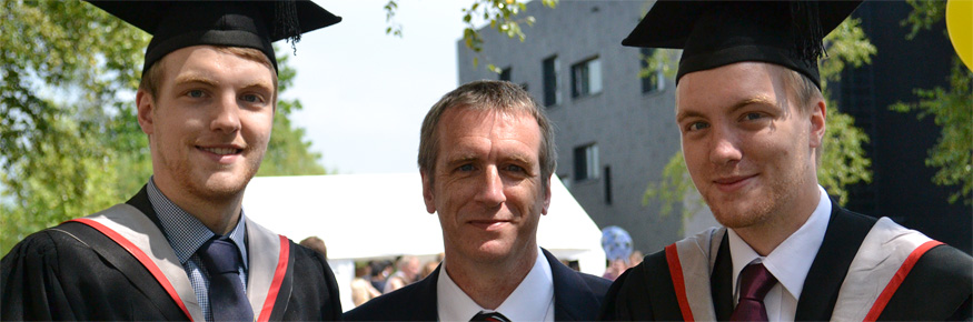 Laurence Pullan (left) with father Tim and twin brother Joel 