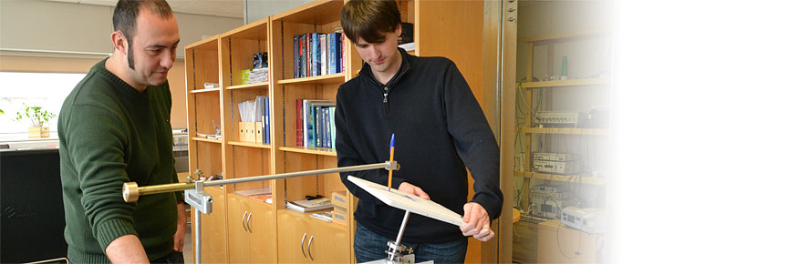 Dr Tomislav Stankovski and PhD student Philip Clemson in the Physics Department.