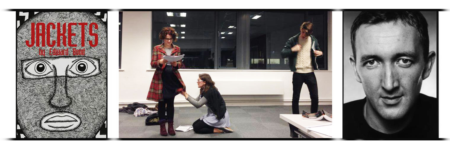 Ralph Ineson (right) who starred in the world premiere of the play at Lancaster University in 1989 and students in rehearsal for the current production