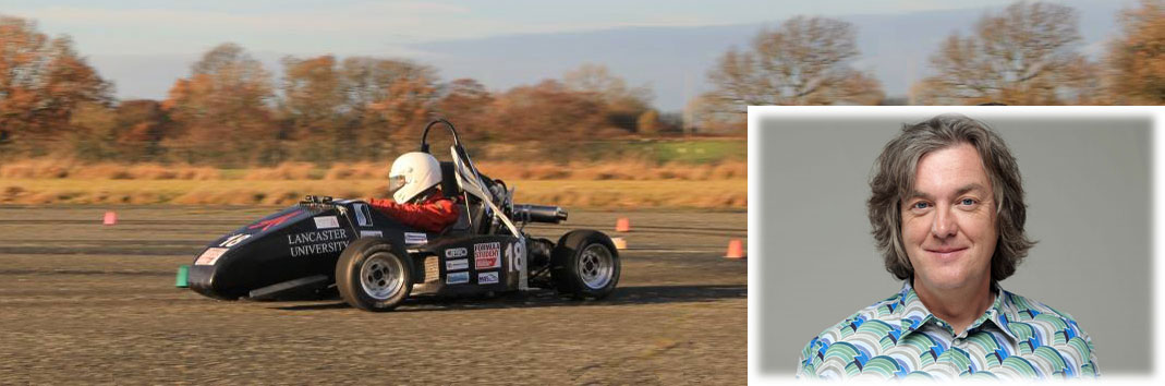 Lancaster graduate James May is to be the patron of the university's racing car team 