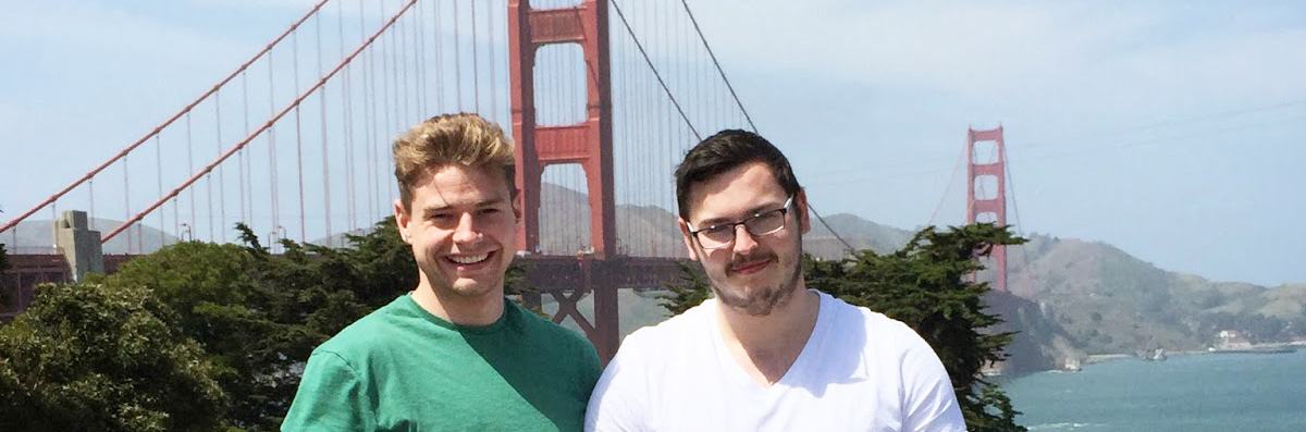 Fraser Williams and Tom Young at the Golden Gate Bridge