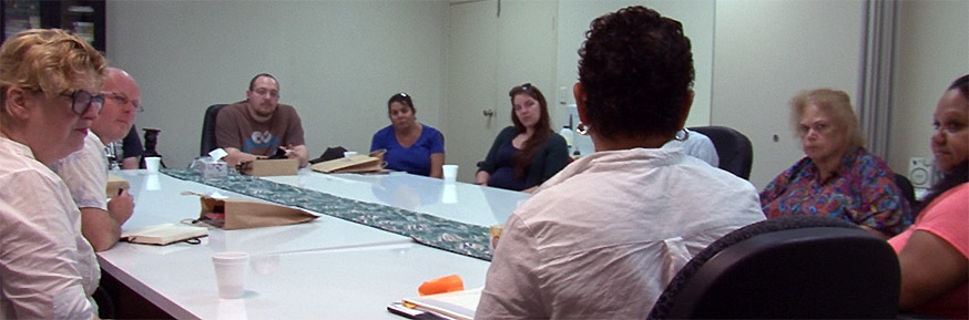 the working group sat around a table