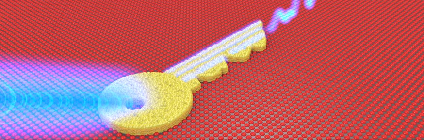 Electronically stimulating an atomically random system, represented above by a key, produces a unique pattern that n can be used for authentication or identification purposes 