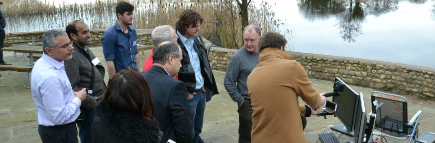 Delegates watch a demonstration of autonomous systems technology