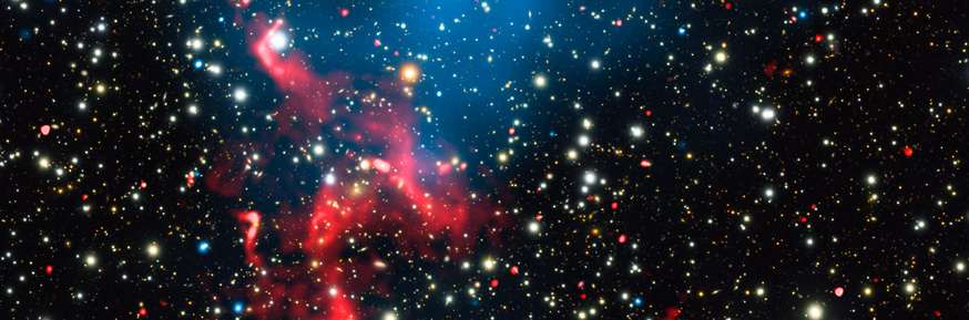 The galaxy clusters: image credit NASA/CXC/SAO, TIFR/NCRA/GMRT, NAOJ/Subaru: R. van Weeren et al.