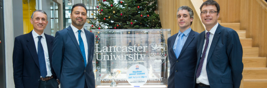 L-R: Professor Claudio Paoloni (Lancaster University); Professor Aamir Khalid (TWI); Dr Chris Dungey (TWI); Professor Stephen Decent (Lancaster University)