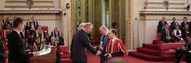 Vice Chancellor, Professor Mark E. Smith, and the Director of CASS and Distinguished Professor of English Language and Linguistics Professor Tony McEnery receiving The Queen’s Anniversary Prize for Higher and Further Education from their Royal Highnesses, The Prince of Wales and The Duchess of Cornwall, at the honours ceremony at Buckingham Palace.