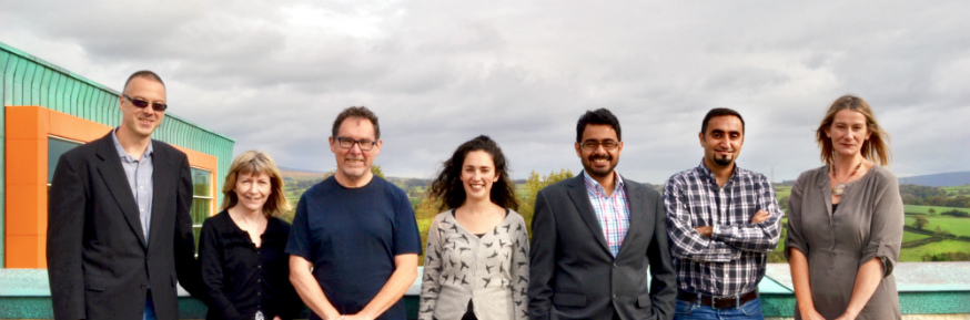 Members of the Self-Assesment Team that worked on the Athena SWAN application. L-R: Gillian Balderstone, Nicholas Hart, Esther Carrington, Yehia Elkhatib (lead), Mahmoud El-Haj, Sophie Beck