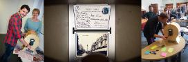Postcards crank machine 