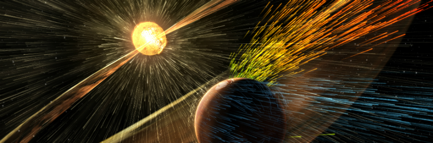 A solar storm on Mars