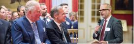 Image showing L-R: HRH The Prince of Wales, Mark Carney, Jeffrey Unerman delivering speech at Accounting Sustainability Summit, London, Dec 2018