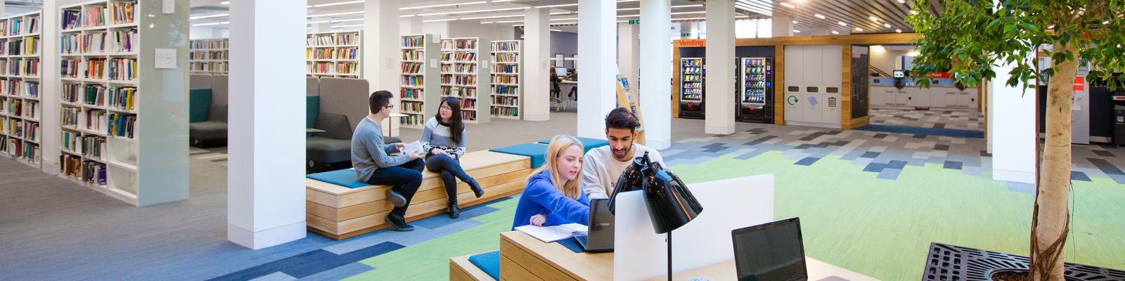 A study area in the library