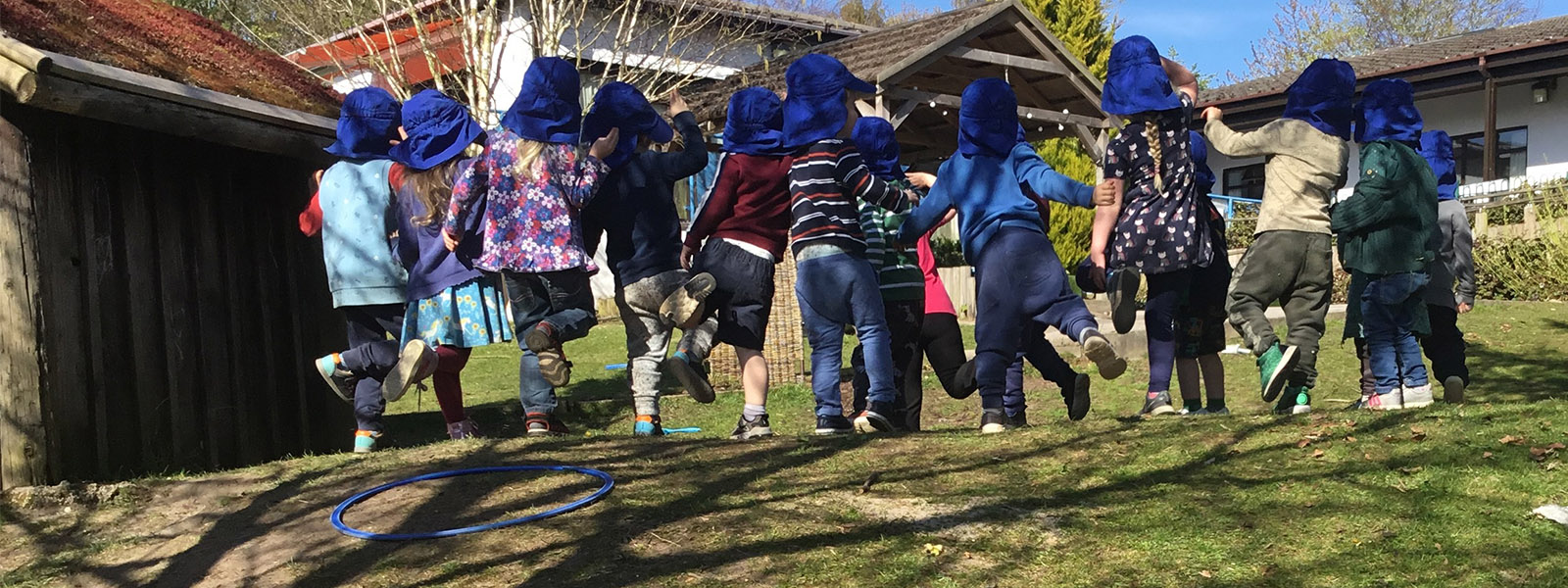 Children jumping with excitement that Eden Bear had arrived