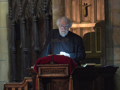 Rowan Williams delivering the Annual lecture at Lancaster Priory