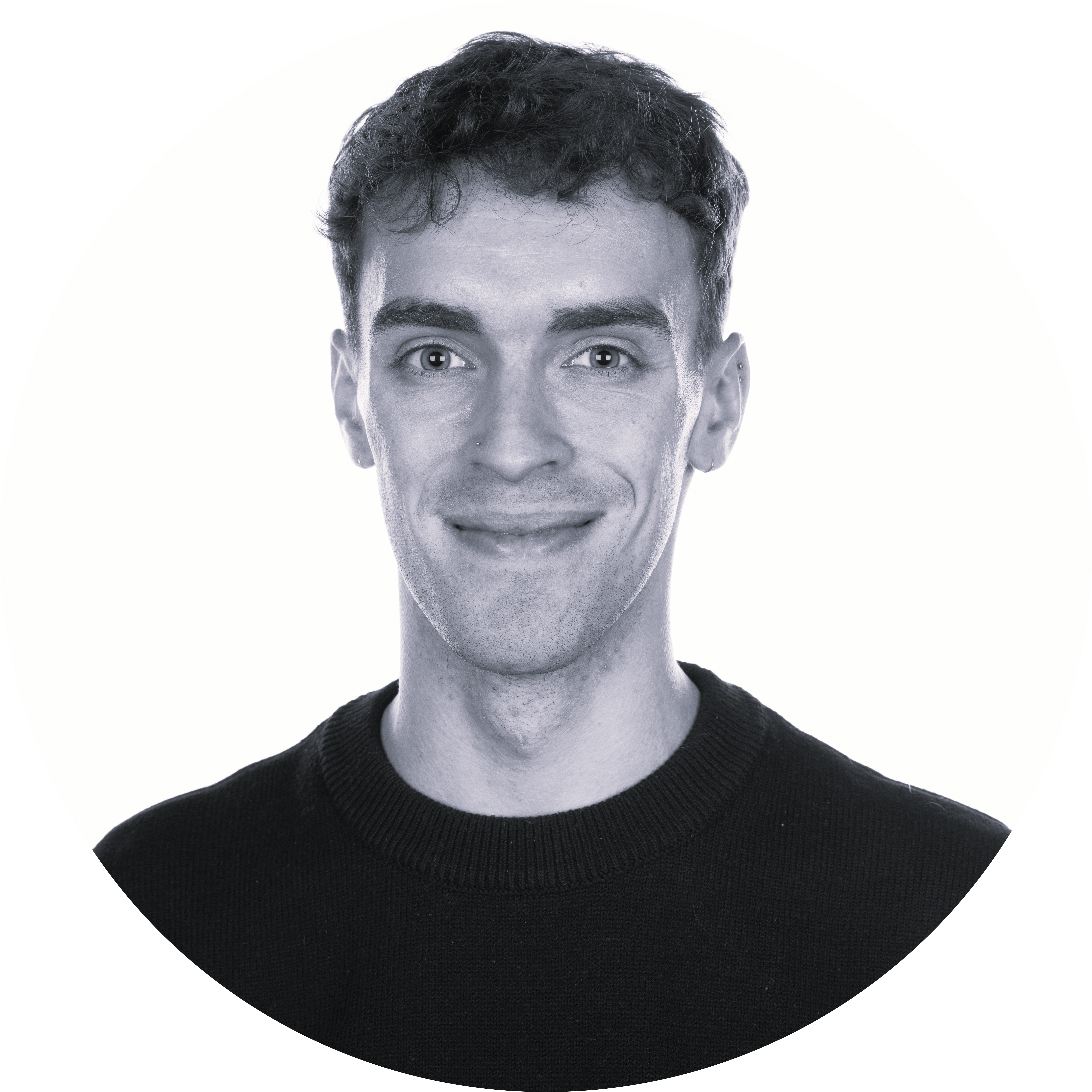 Stylised black and white image of male