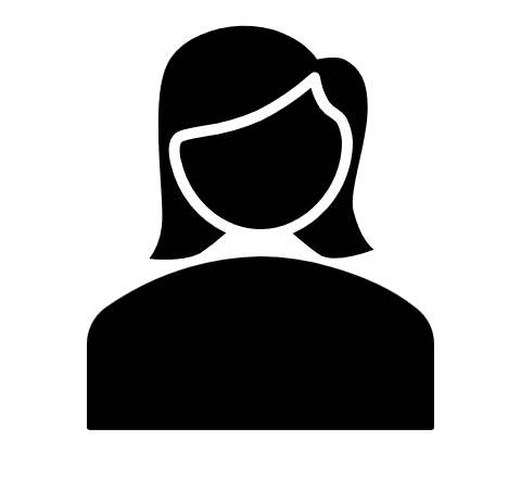 Black and white image of a icon of a headshot
