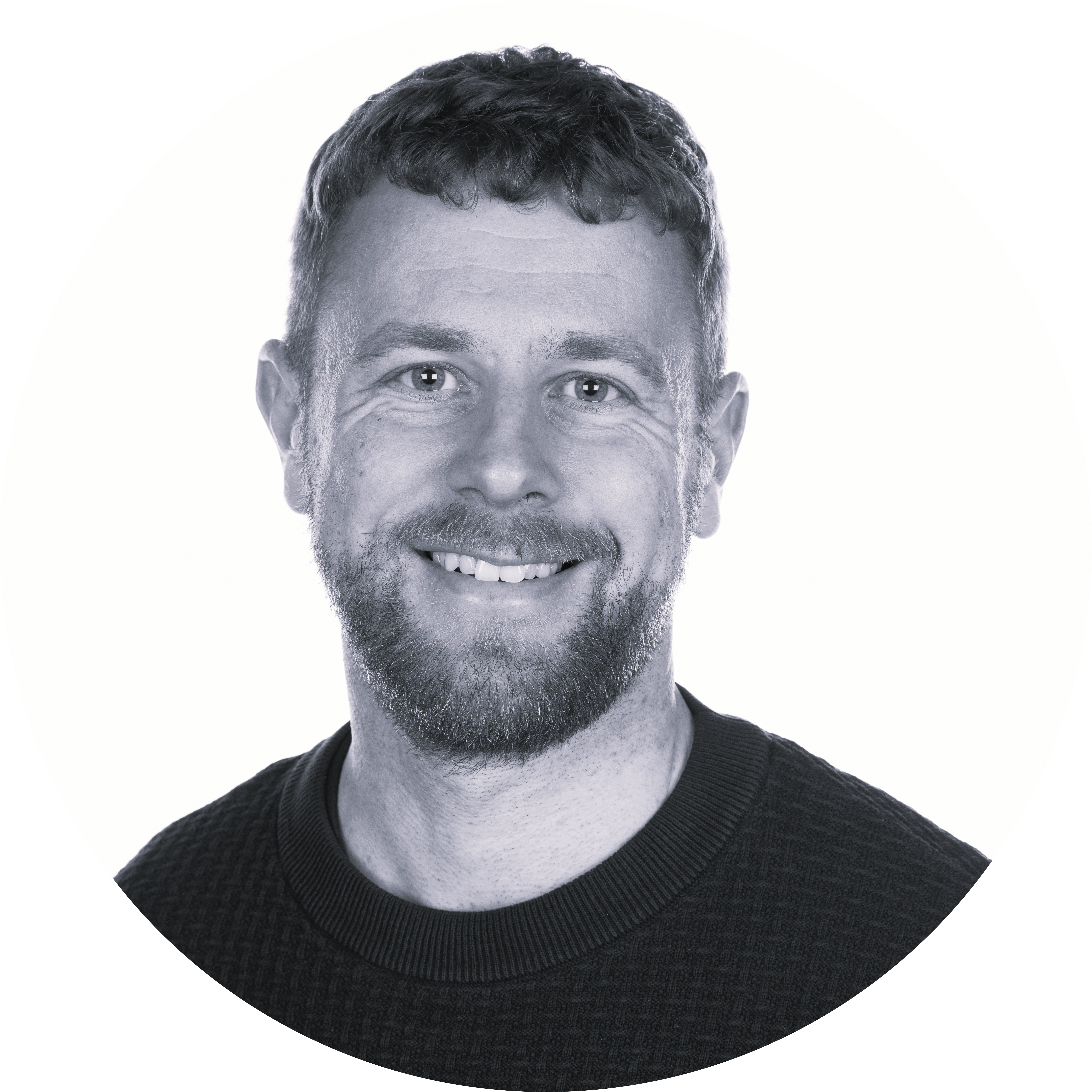 Stylised black and white image of male